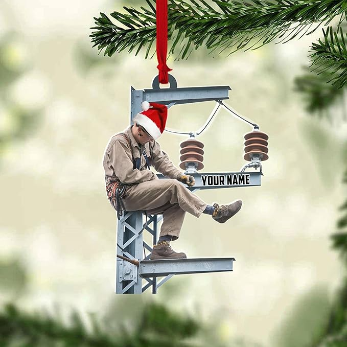 Custom Lineman Style 06 Christmas Ornament
