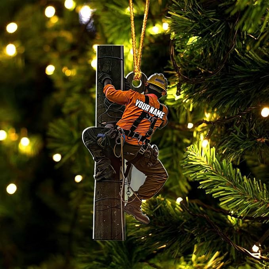 Custom Lineman Style 10 Christmas Ornament