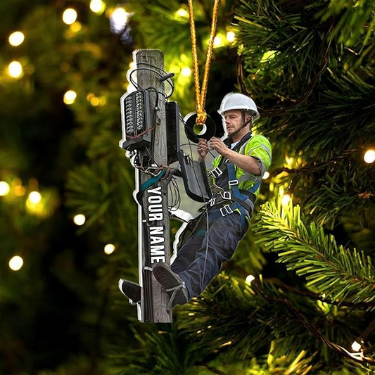 Custom Lineman Style 11 Christmas Ornament