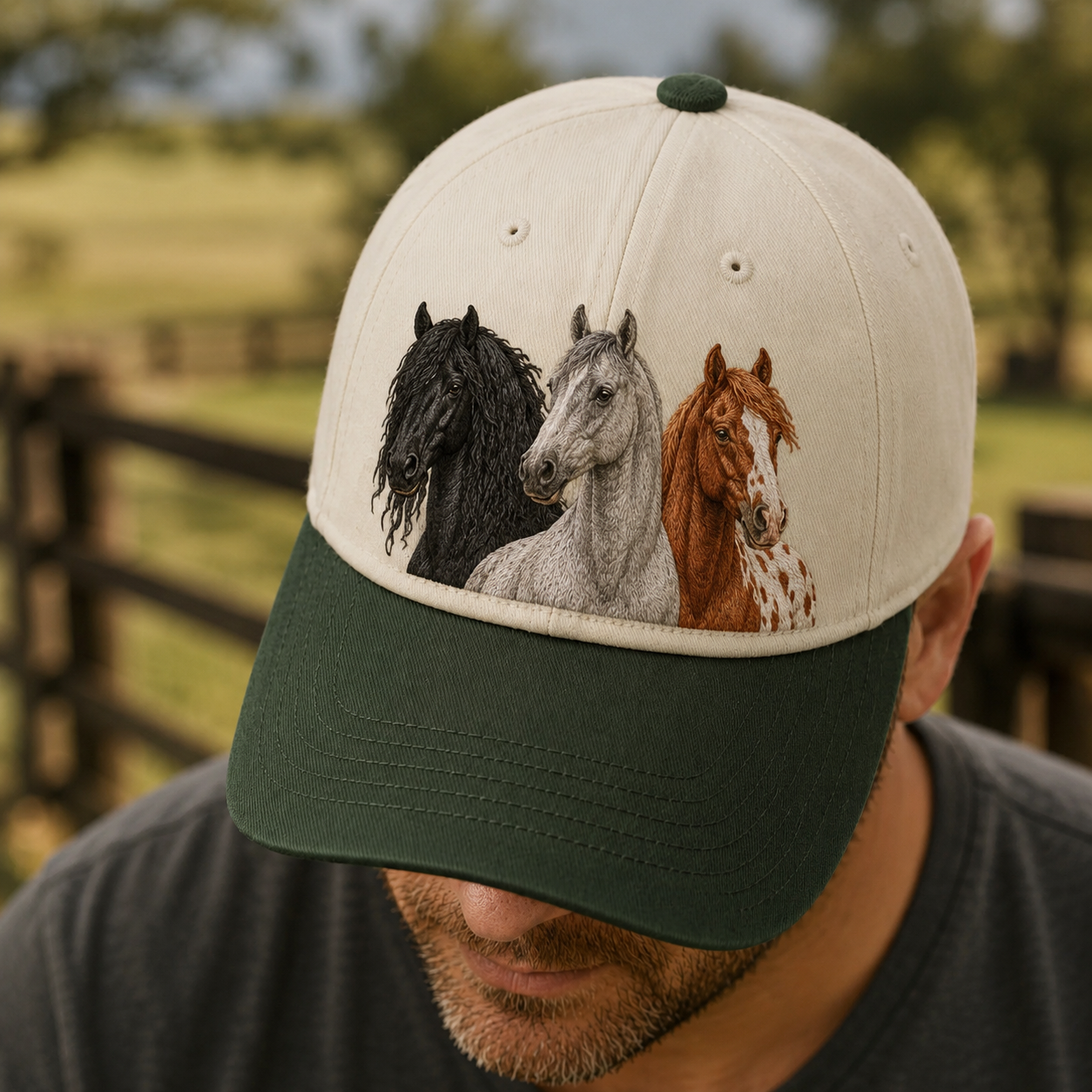 Custom Photo Horse Embroidered Hat  | Gift For Horse Lover Pa99