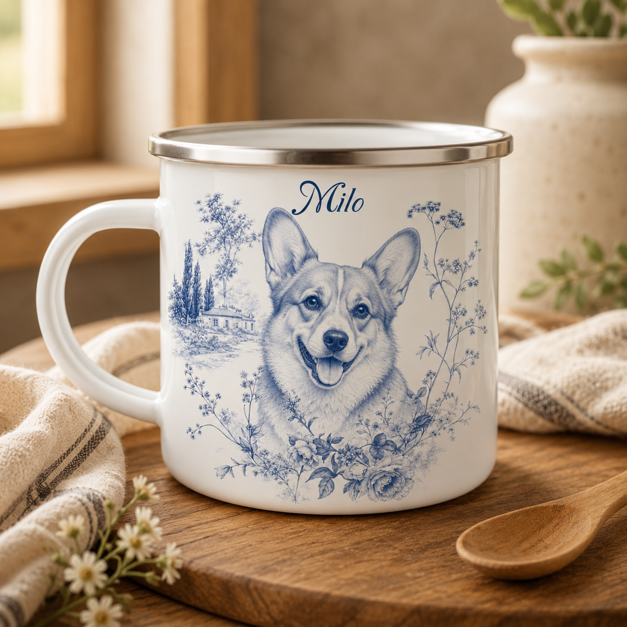 Custom Photo Dog Camping Mug | Gift For Dog Lovers Pa99