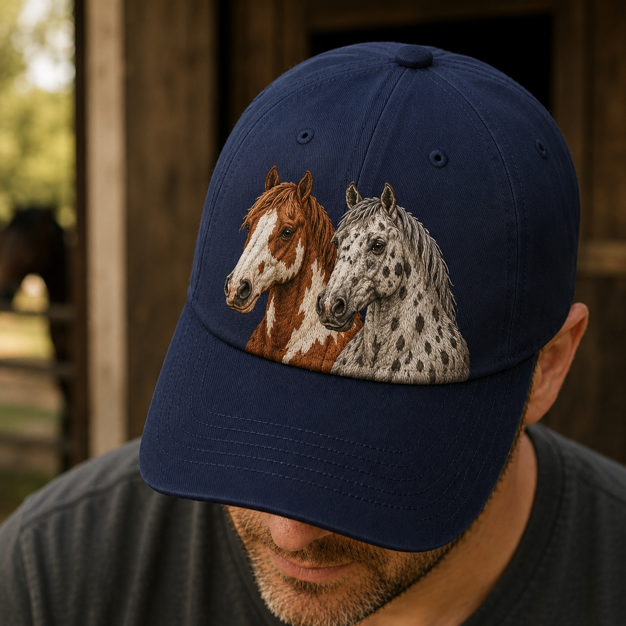 Custom Photo Horse Embroidered Hat  | Gift For Horse Lover Pa99