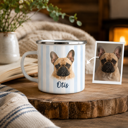 Custom Photo Dog Portrait Camping Mug | Gift For Dog Lovers Pa99