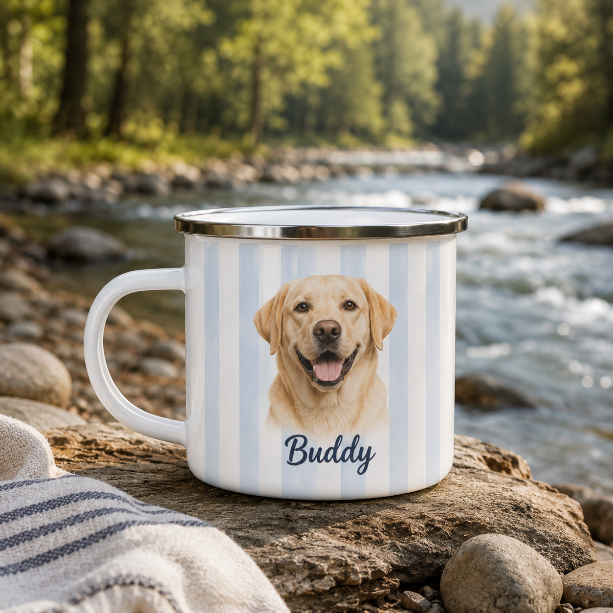 Custom Photo Dog Portrait Camping Mug | Gift For Dog Lovers Pa99