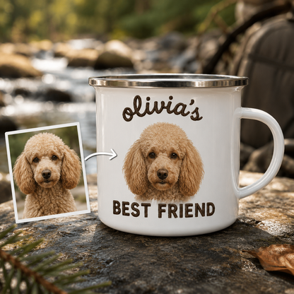 Custom Photo Best Friend Dog Camping Mug | Gift For Dog Lovers Pa99