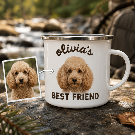 Custom Photo Best Friend Dog Camping Mug | Gift For Dog Lovers Pa99