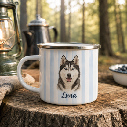 Custom Photo Dog Portrait Camping Mug | Gift For Dog Lovers Pa99