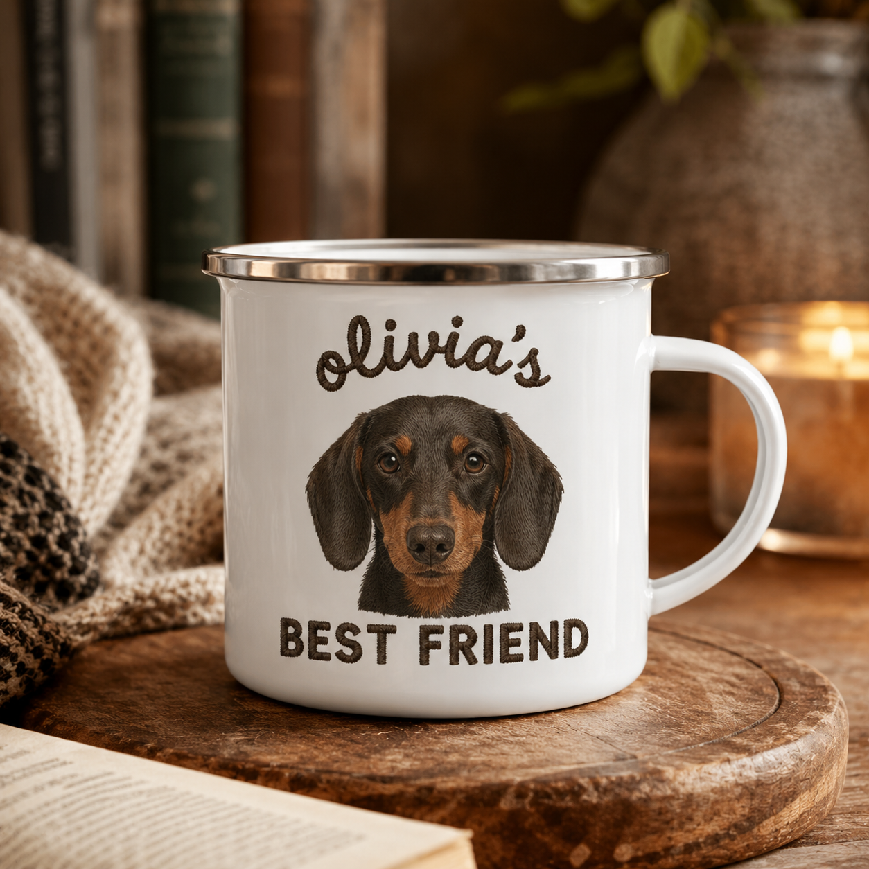 Custom Photo Best Friend Dog Camping Mug | Gift For Dog Lovers Pa99
