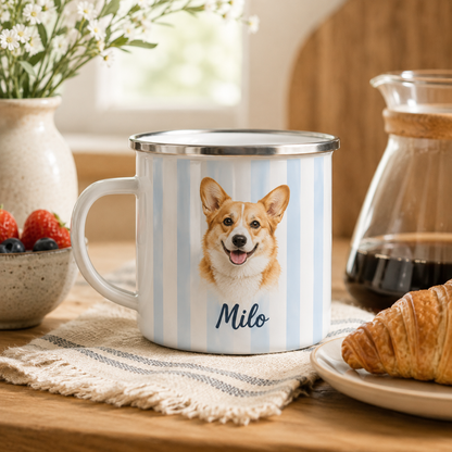 Custom Photo Dog Portrait Camping Mug | Gift For Dog Lovers Pa99