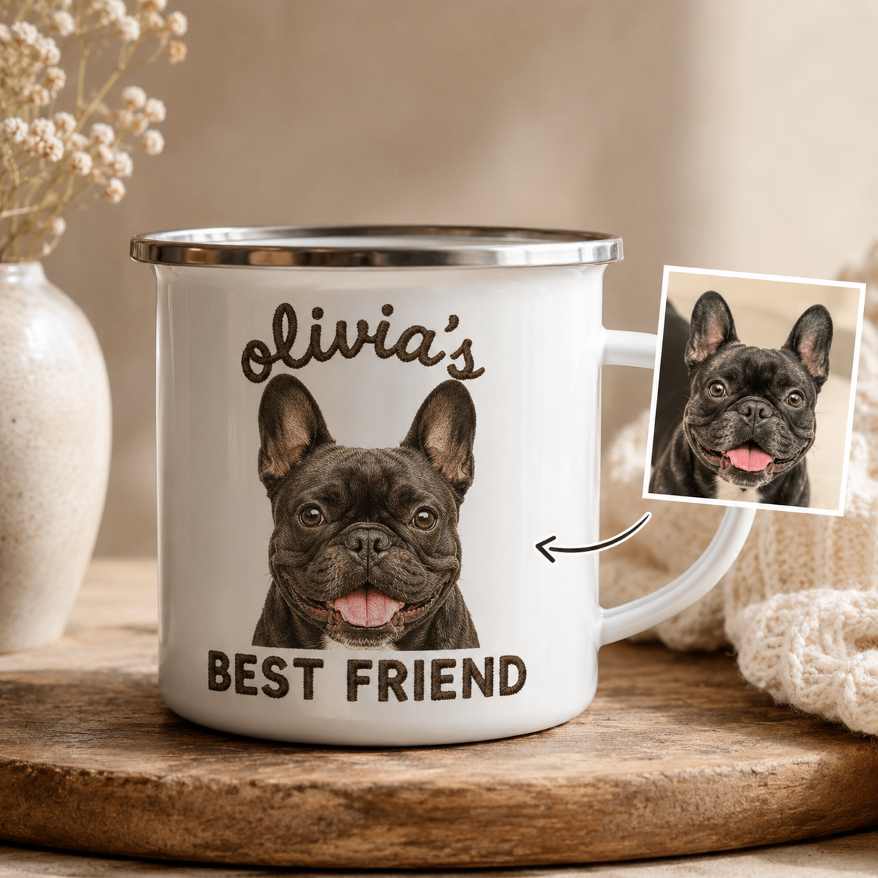 Custom Photo Best Friend Dog Camping Mug | Gift For Dog Lovers Pa99