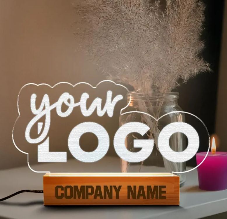 Custom Logo Night Light | Custom Logo Led Light | Business Brand Logo Table Light