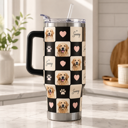 Custom Photo Dog Face 40oz Tumbler