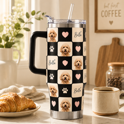 Custom Photo Dog Face 40oz Tumbler