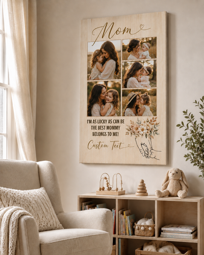 Custom Photo Mommy Canvas Wall Art - Custom Gift For Mom TOM99