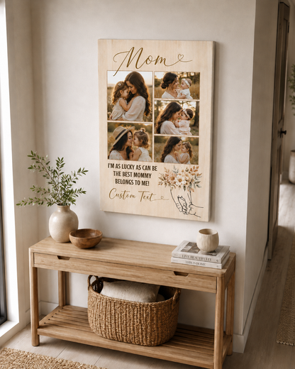 Custom Photo Mommy Canvas Wall Art - Custom Gift For Mom TOM99