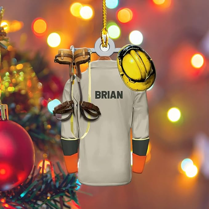 Custom Name Lineman Uniform Christmas Ornament