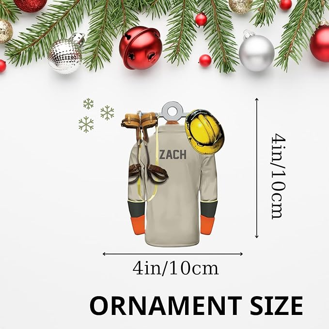 Custom Name Lineman Uniform Christmas Ornament