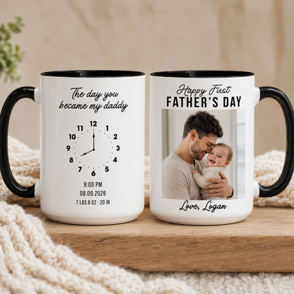 Custom Photo Become My Daddy Mug, Personalized Mug Mug For Husband Dad Grandfather TOM99