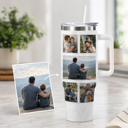 Custom Photo Dad 40oz Tumbler, Personalized Dad Tumbler, Father’s Day Gift TOM99