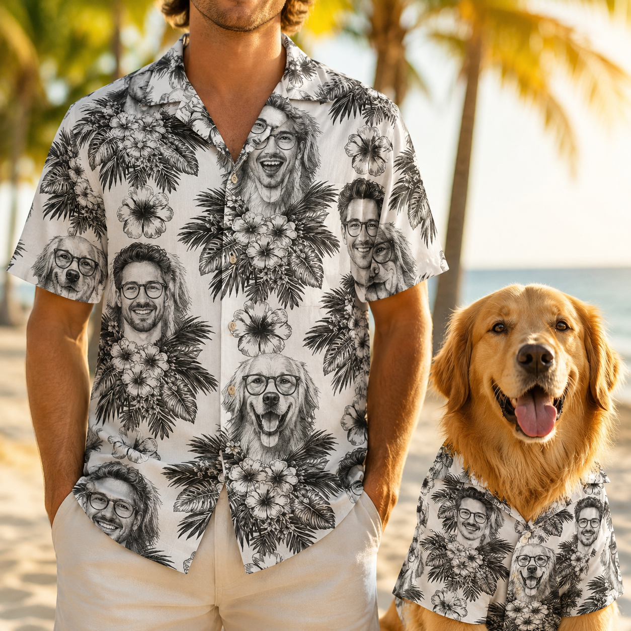Custom Photo Dog Shirt, Personalized Hawaiian Shirt, Dog Lover Vacation Gift For Dog