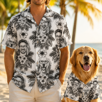 Custom Photo Dog Shirt, Personalized Hawaiian Shirt, Dog Lover Vacation Gift For Dog