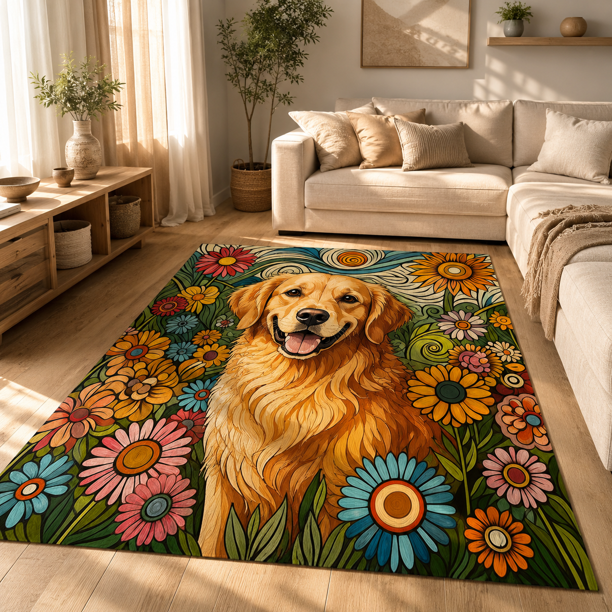 Custom Photo Dog Area Rug | Gift For Dog Lovers