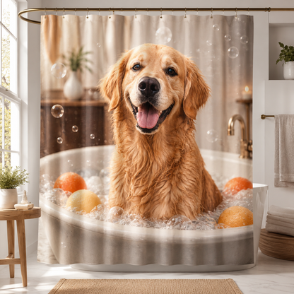 Custom Photo Dog Shower Curtain | Gift For Dog Lovers