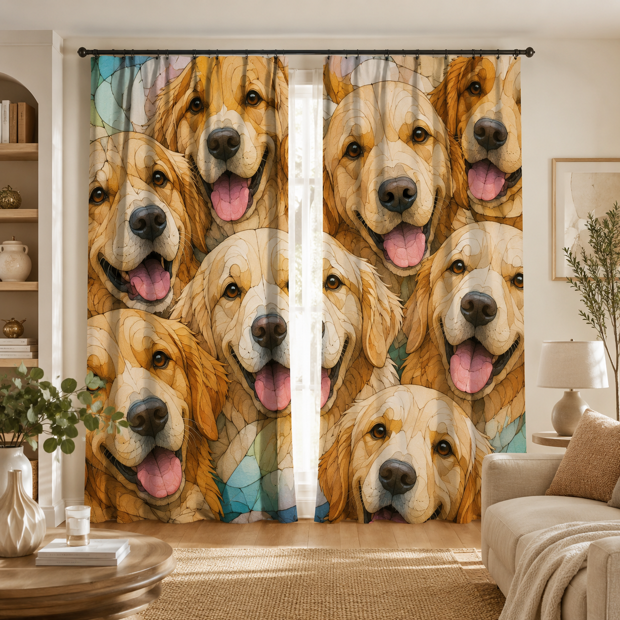 Custom Photo Dog Window Curtain | Gift For Dog Lover