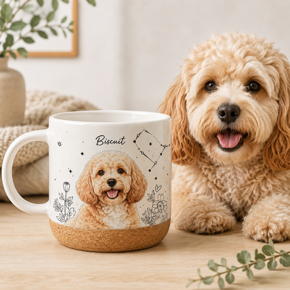 Custom Photo Dog Mom 12oz Cork Mug | Gift For Dog Lovers | Pet Lover Gifts TOM99