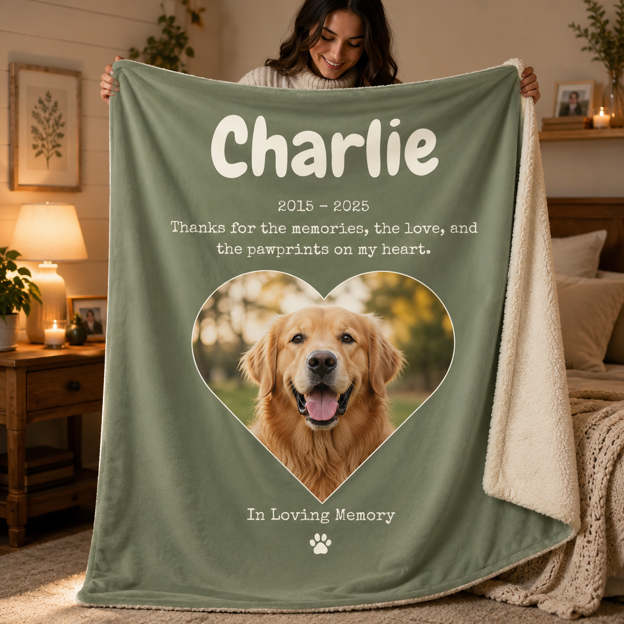 Custom Photo Dog Thank For The Memories Blanket | Personalized Dog Lovers Gifts | Gift For Dog Lovers TOM99
