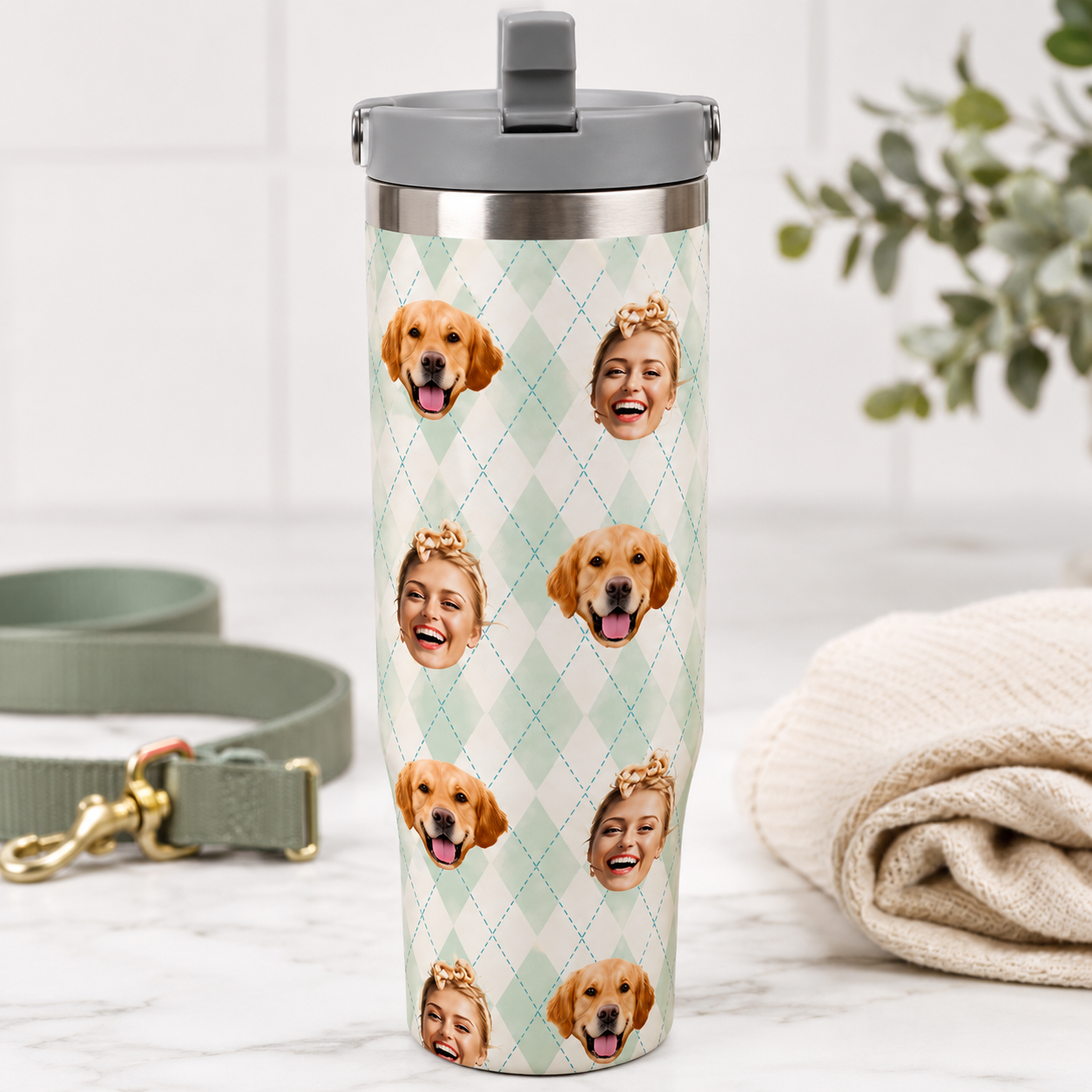 Custom Photo Dog 30oz Tumbler | Gift For Dog Lovers | Pet Lover Gifts TOM99