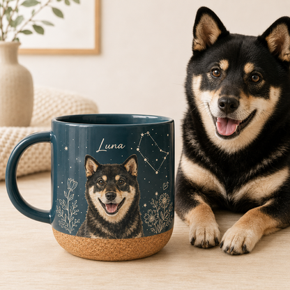 Custom Photo Dog Mom 12oz Cork Mug | Gift For Dog Lovers | Pet Lover Gifts TOM99