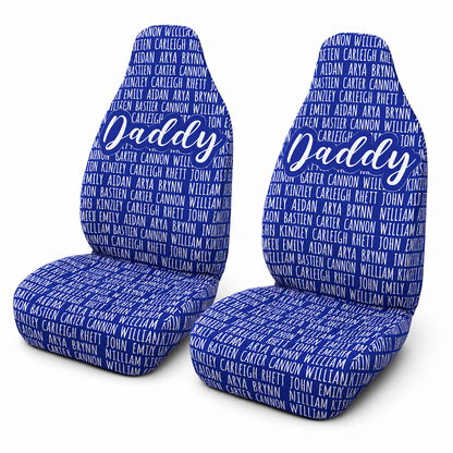 Personalized Daddy Portrait Car Seat Cover, Custom Dad Seat Protector, Gift For Dad TOM99