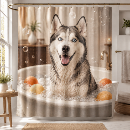 Custom Photo Dog Shower Curtain | Gift For Dog Lovers