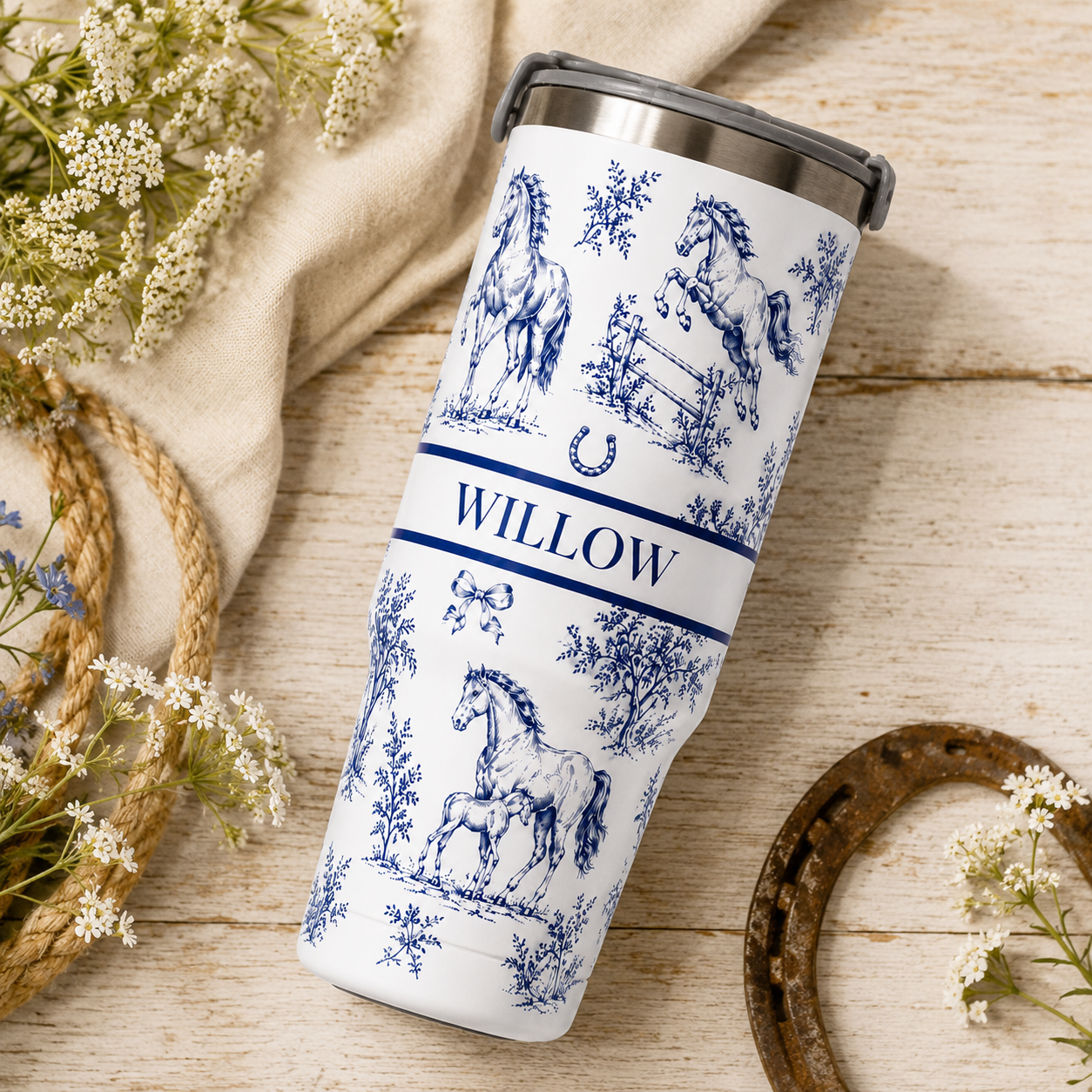 Custom Photo Horse 30oz Tumbler | Gift For Horse Lovers | Pet Lover Gifts TOM99