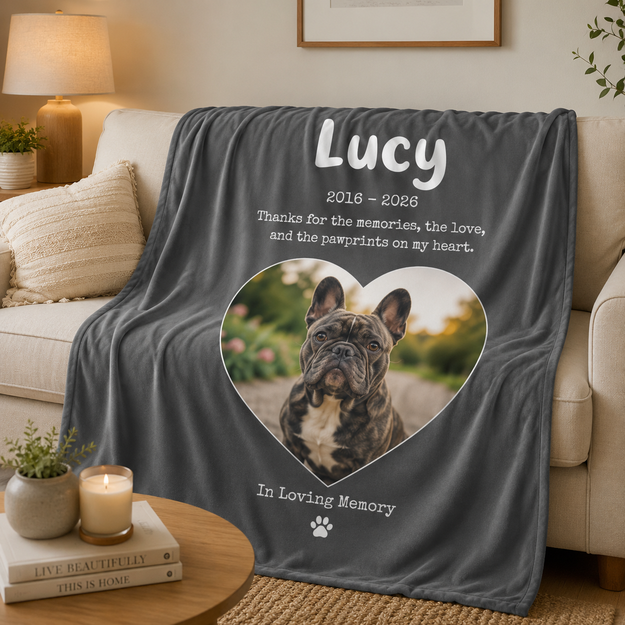 Custom Photo Dog Thank For The Memories Blanket | Personalized Dog Lovers Gifts | Gift For Dog Lovers TOM99