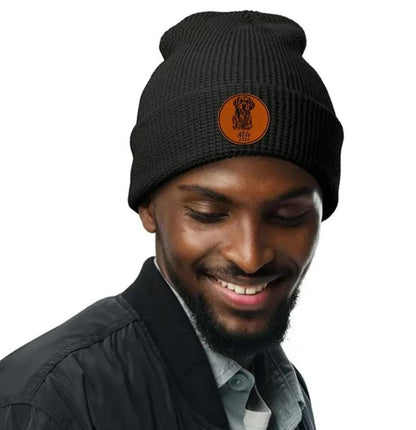Custom Dog Photo Beanie Gifts | Personalized Winter Hats with Leather Patch | Dog Lovers Gifts