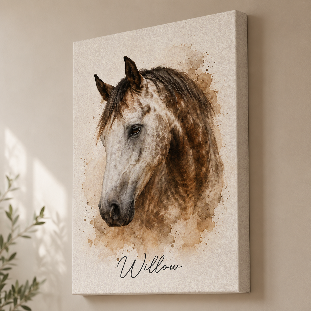 Custom Photo Horse Wall Art Canvas | Personalized Horse Photo Canvas | Gift For Horse Lovers TOM99