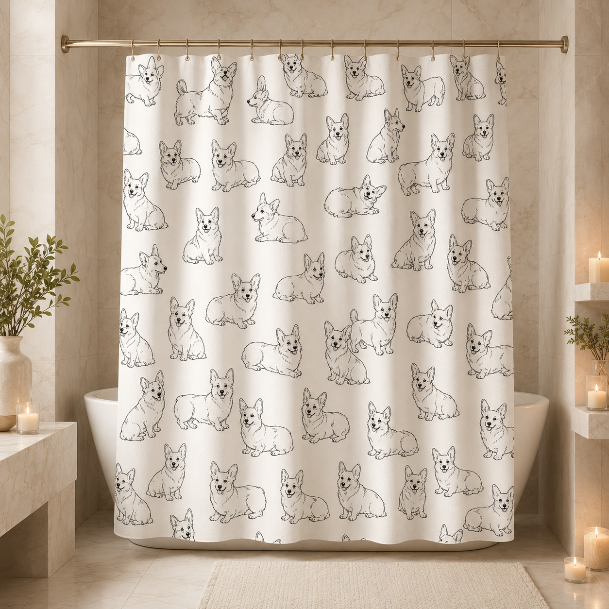 Custom Photo Dog Shower Curtain | Gift For Dog Lovers
