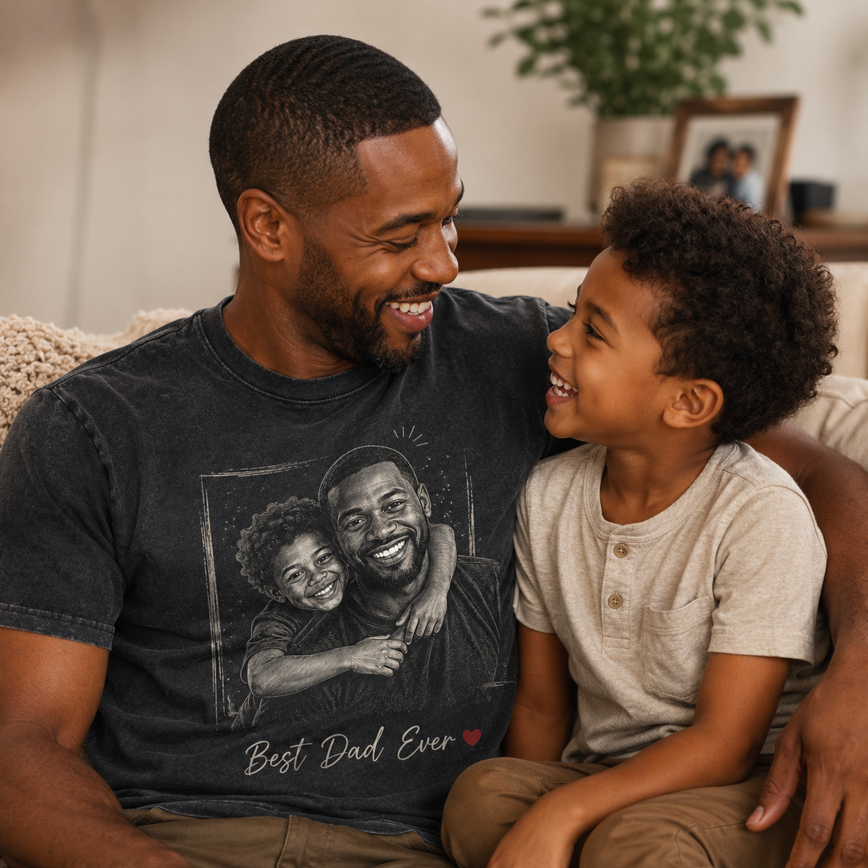 Custom My Dad Photo Wash T-Shirt, Personalized Dad Gifts | Gift For Dad TOM99