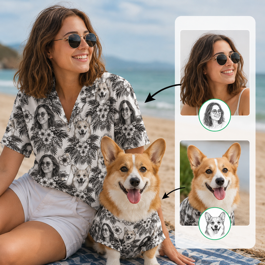 Custom Photo Dog Shirt, Personalized Hawaiian Shirt, Dog Lover Vacation Gift For Dog