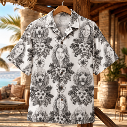 Custom Photo Dog Shirt, Personalized Hawaiian Shirt, Dog Lover Vacation Gift For Dog