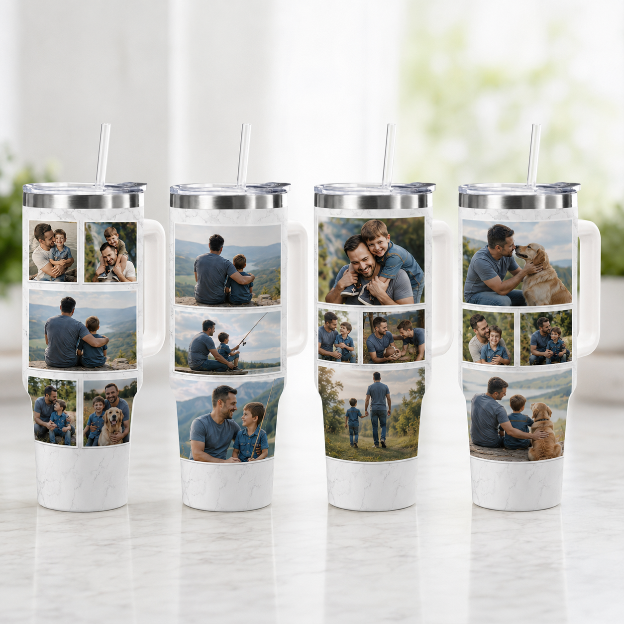 Custom Photo Dad 40oz Tumbler, Personalized Dad Tumbler, Father’s Day Gift TOM99