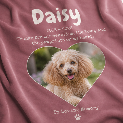 Custom Photo Dog Thank For The Memories Blanket | Personalized Dog Lovers Gifts | Gift For Dog Lovers TOM99