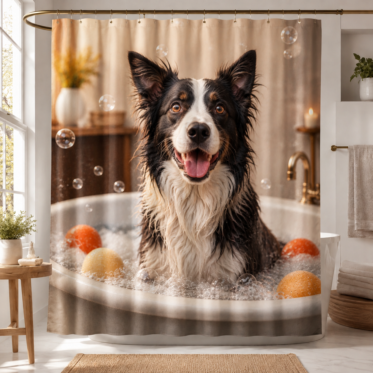 Custom Photo Dog Shower Curtain | Gift For Dog Lovers