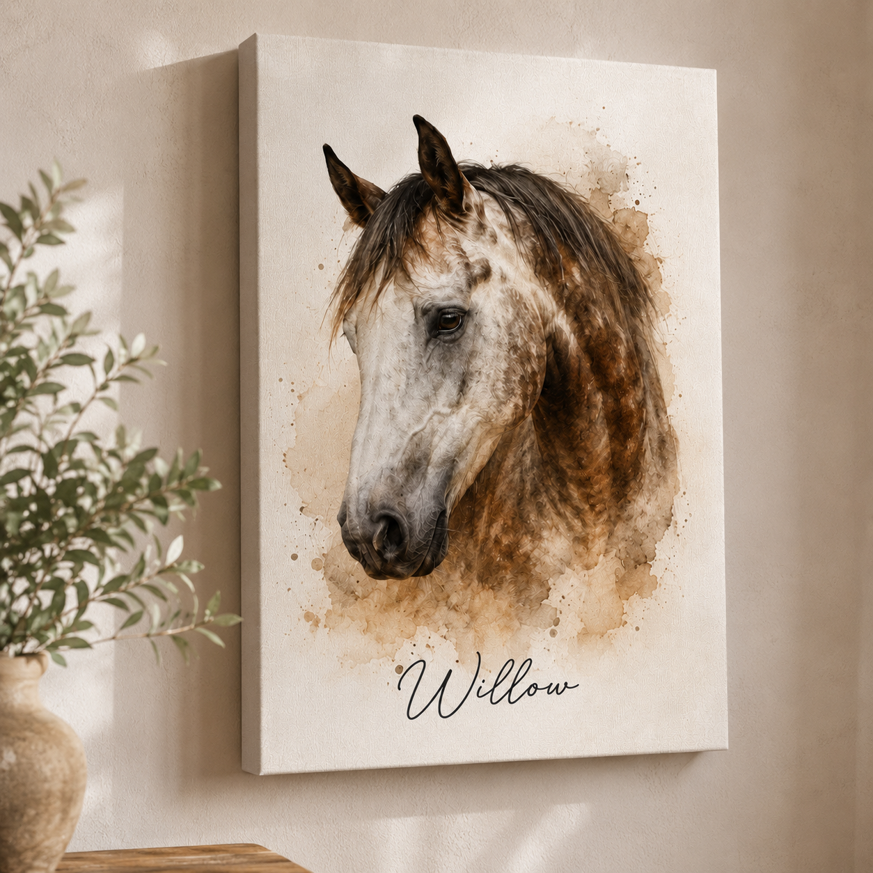 Custom Photo Horse Wall Art Canvas | Personalized Horse Photo Canvas | Gift For Horse Lovers TOM99