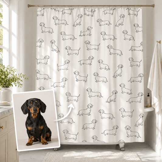 Custom Photo Dog Shower Curtain | Gift For Dog Lovers