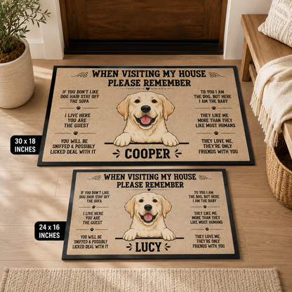 Custom Photo Dog Rule Doormat | Photo Pet Doormat | Gift For Dog Lovers