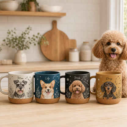 Custom Photo Dog Mom 12oz Cork Mug | Gift For Dog Lovers | Pet Lover Gifts TOM99