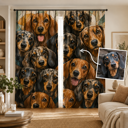 Custom Photo Dog Window Curtain | Gift For Dog Lover